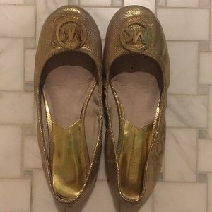 Gold Michael Kors flats